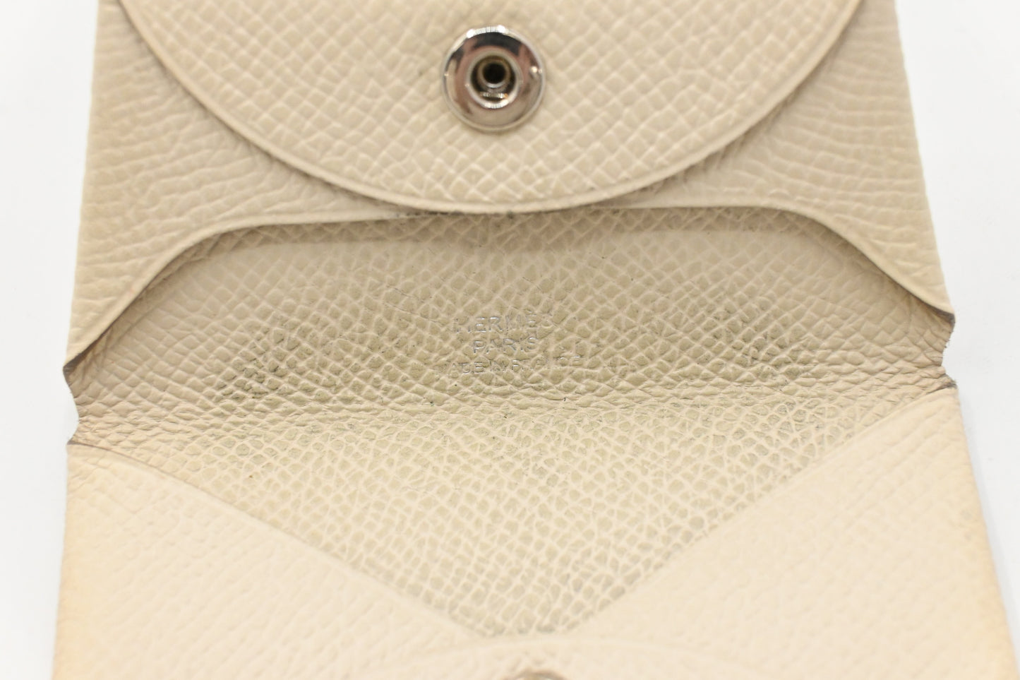 Hermes Bastia Coin Case in Cream Epsom Leather