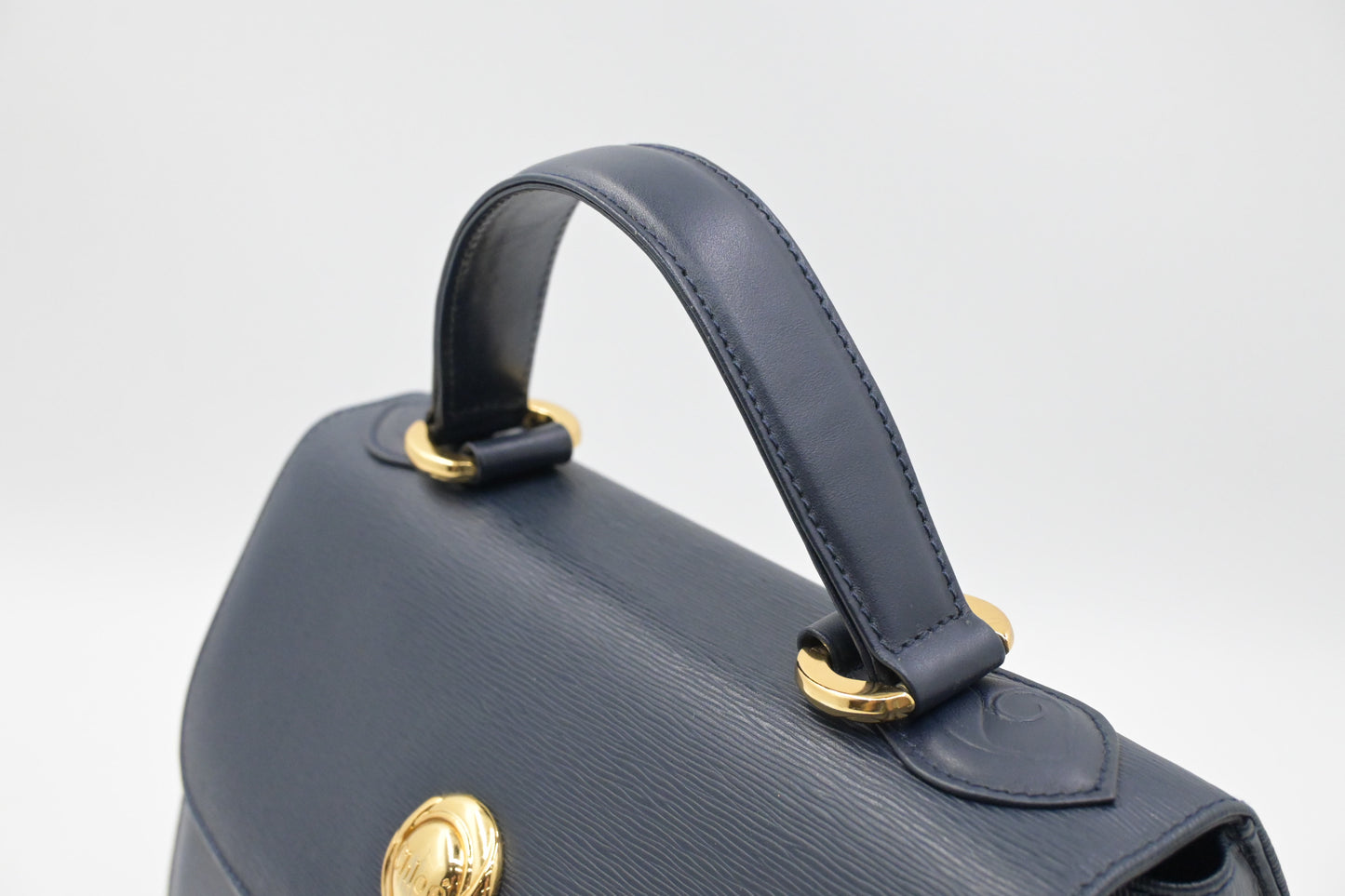 Chloe 2way Bag in Navy Blue Leather