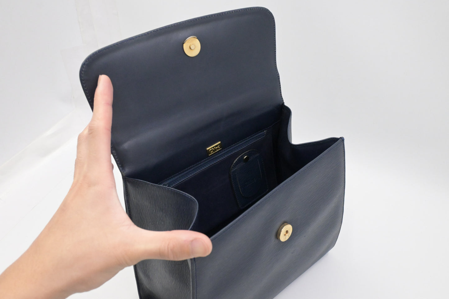 Chloe 2way Bag in Navy Blue Leather