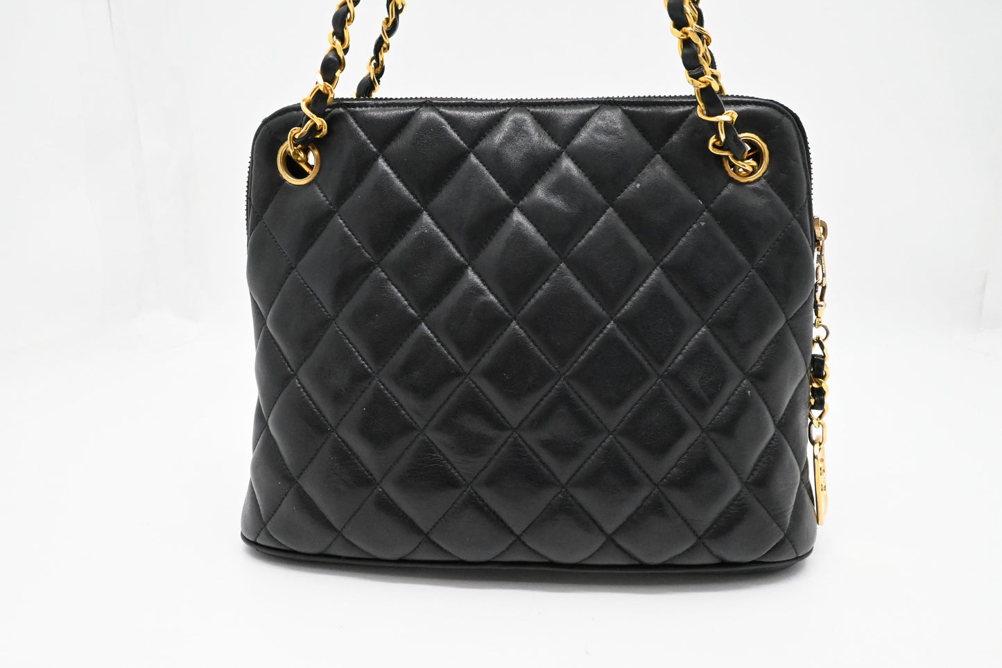 Chanel Chain Shoulder Bag in Black Leather