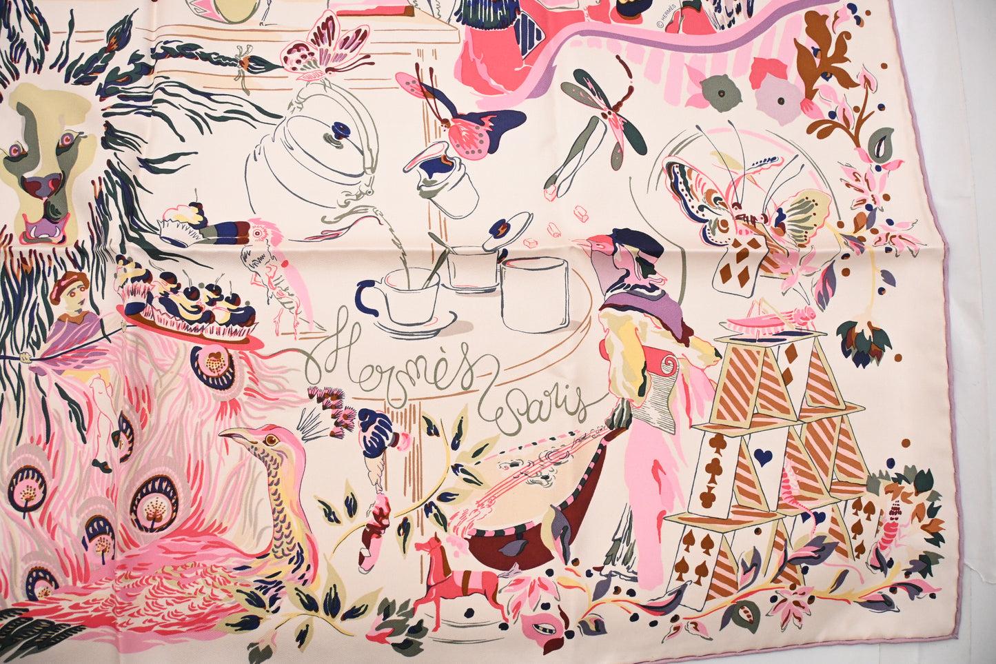 Hermes 'Emile Et Une Nuit' Carre 90 in Pink Silk