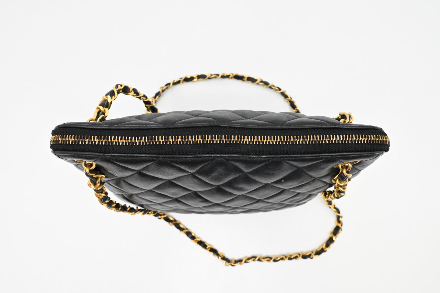 Chanel Chain Shoulder Bag in Black Leather