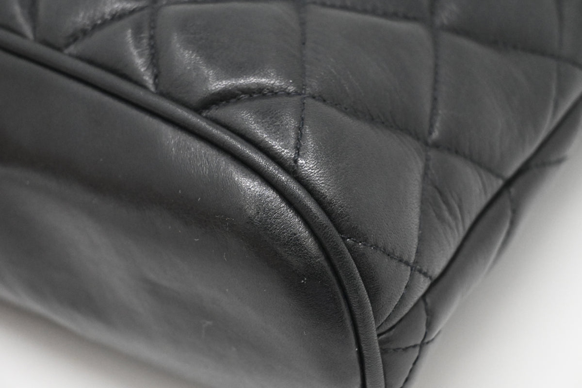 Chanel Chain Shoulder Bag in Black Leather