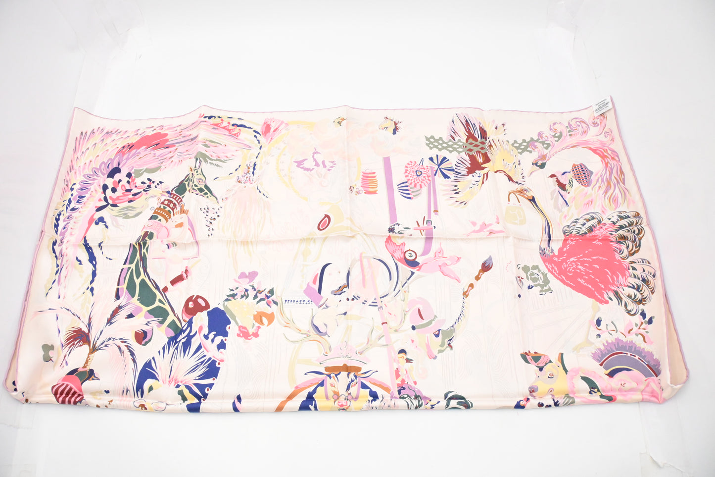 Hermes 'Emile Et Une Nuit' Carre 90 in Pink Silk