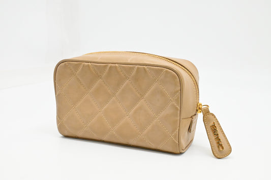 Chanel Pouch in Beige Leather