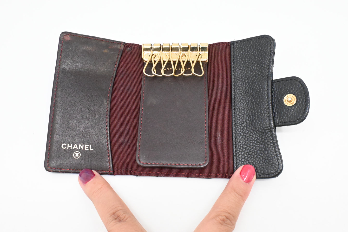 Chanel Key Case in Black Caviar Leather