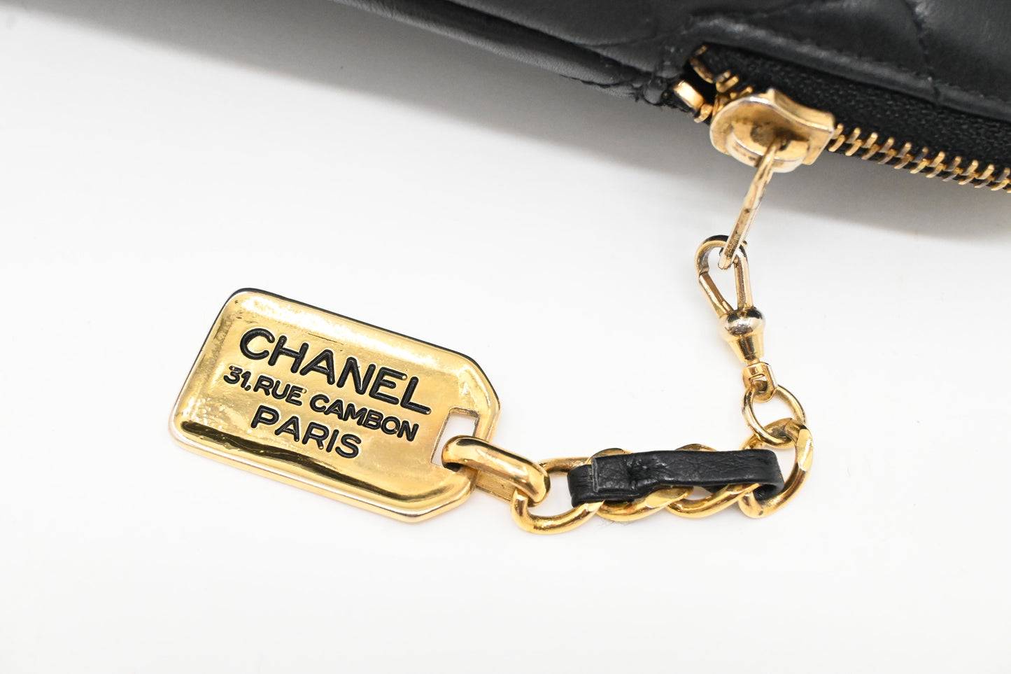 Chanel Chain Shoulder Bag in Black Leather