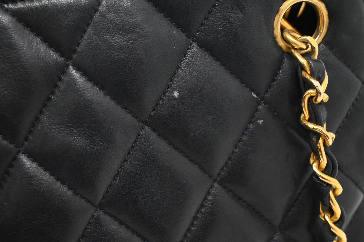 Chanel Chain Shoulder Bag in Black Leather