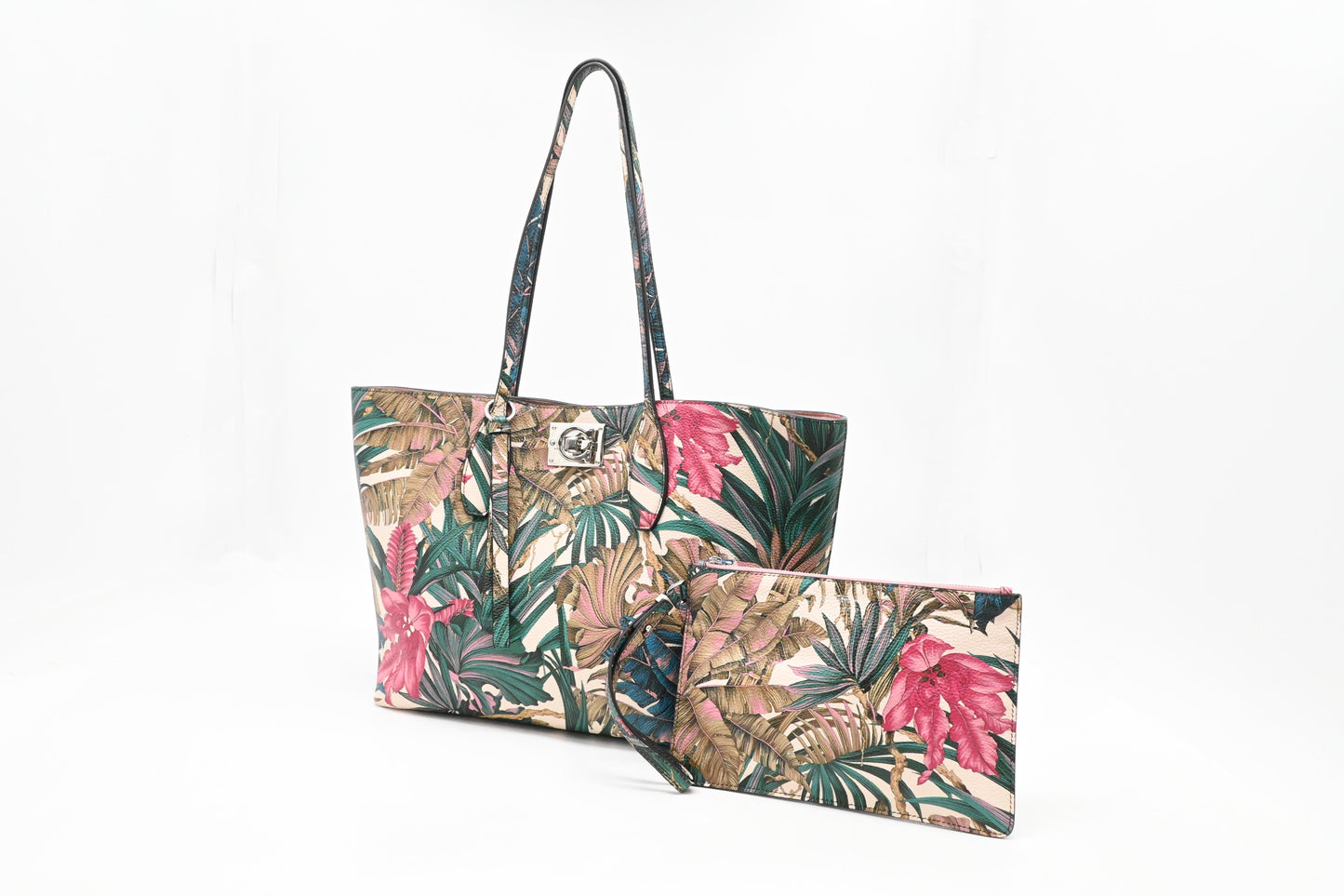 Ferragamo Tote Bag in Tropical Print Leather