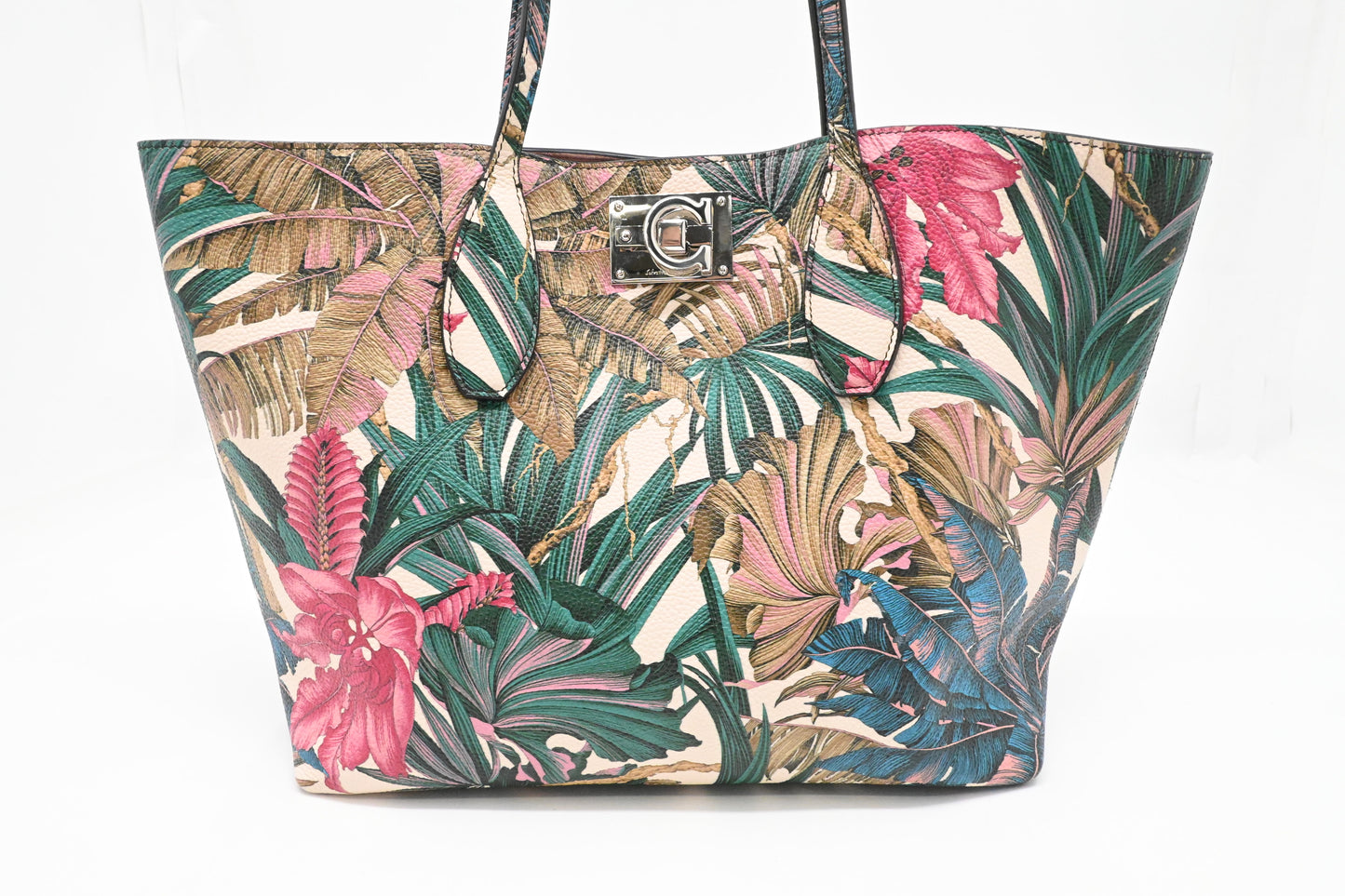 Ferragamo Tote Bag in Tropical Print Leather