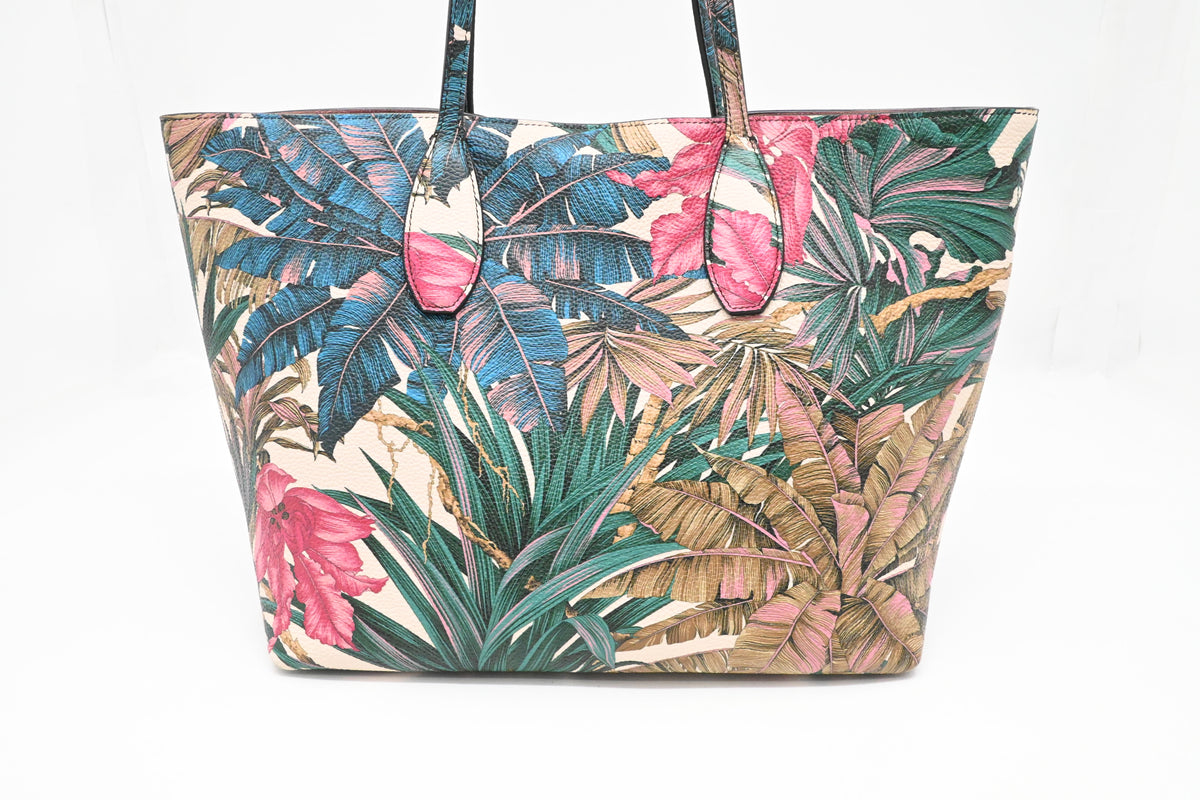 Ferragamo Tote Bag in Tropical Print Leather