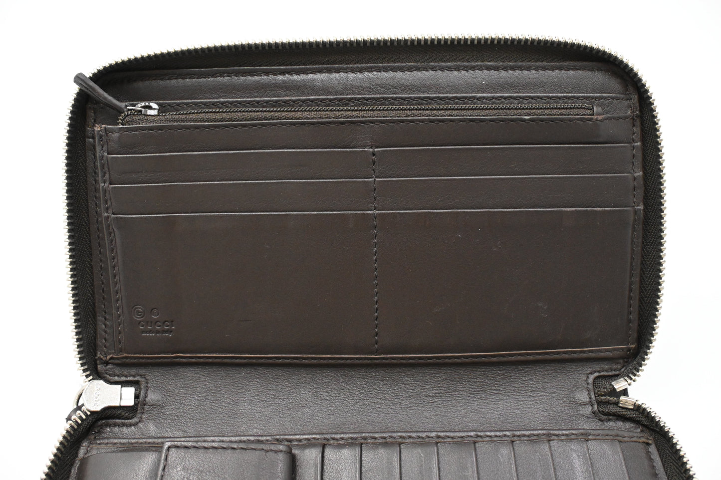 Gucci Organizer in Brown Micro Guccissima Leather