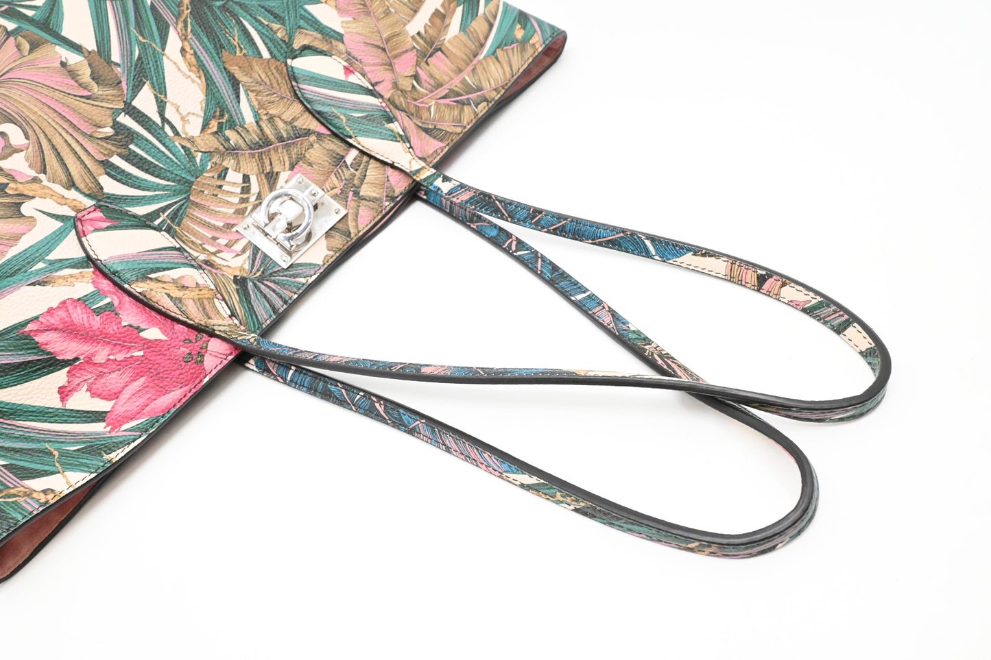 Ferragamo Tote Bag in Tropical Print Leather