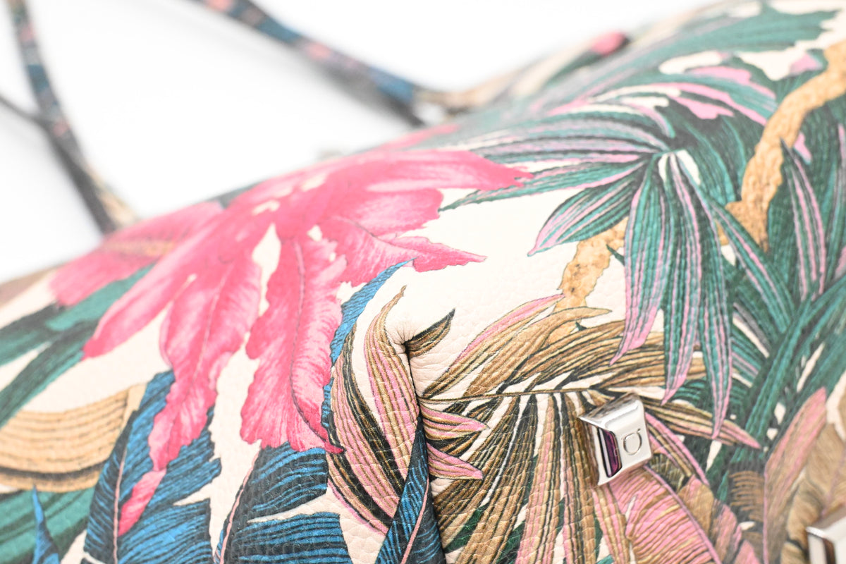 Ferragamo Tote Bag in Tropical Print Leather