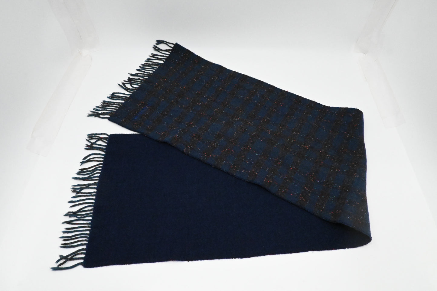 YSL Saint Laurent Scarf in Navy Blue Wool