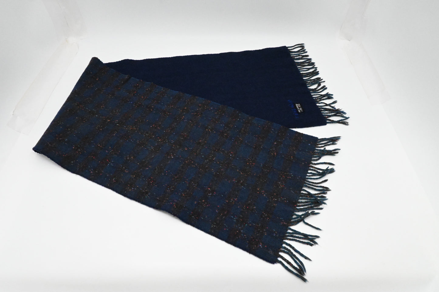 YSL Saint Laurent Scarf in Navy Blue Wool
