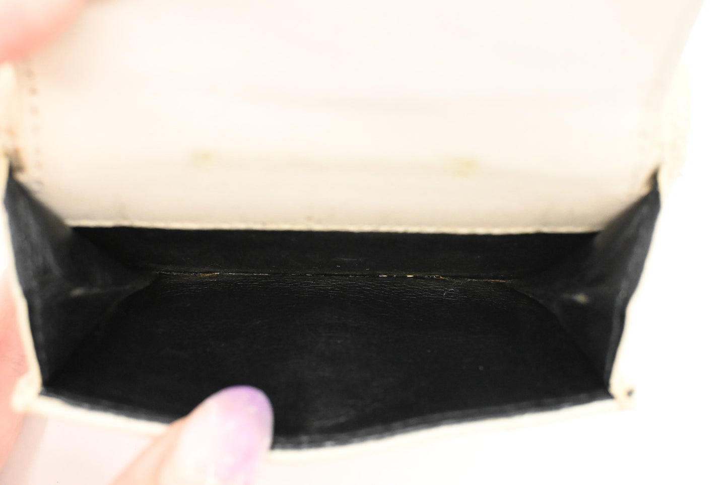 YSL Saint Laurent Compact Wallet in Cream Grain de Poudre Leather