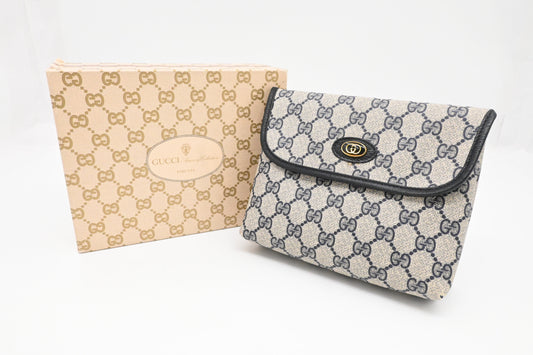 Gucci Pouch in Blue GG Supreme Canvas