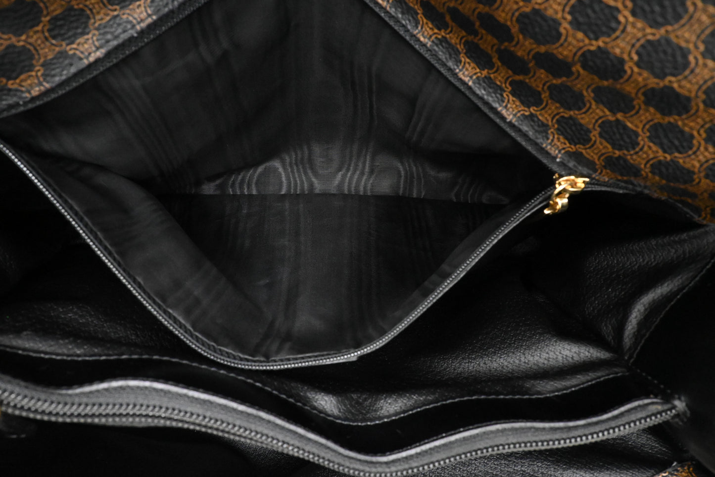 Celine Shoulder Bag in Black Macadam Canvas