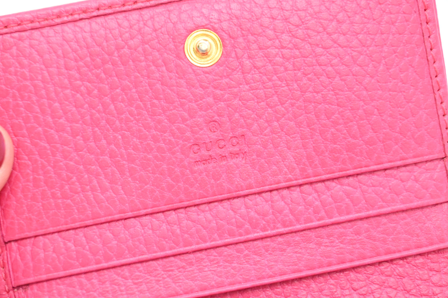 Gucci Compact Wallet in Pink Leather