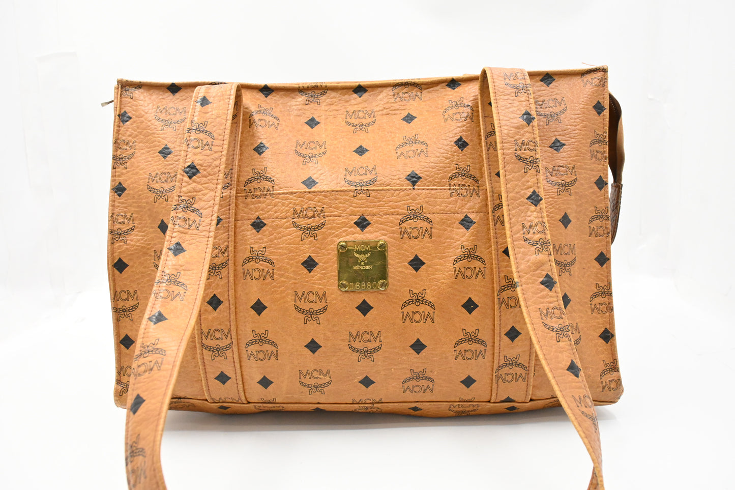 MCM Tote Bag in Cognac Visetos Canvas