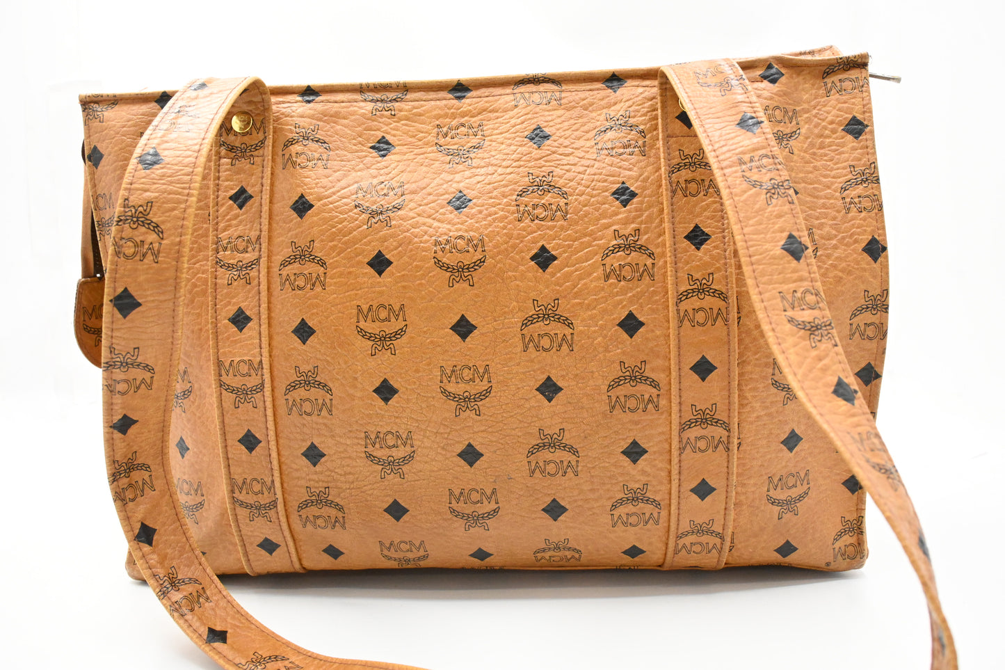 MCM Tote Bag in Cognac Visetos Canvas