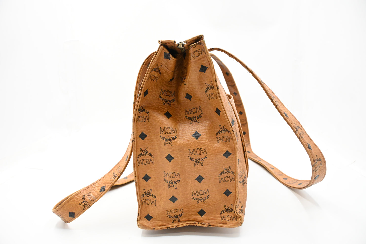 MCM Tote Bag in Cognac Visetos Canvas