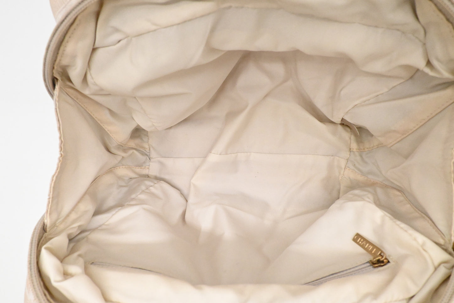 Chanel New Travel Line Shoulder Bag in Beige Canvas