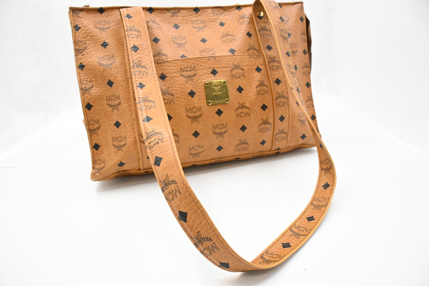 MCM Tote Bag in Cognac Visetos Canvas