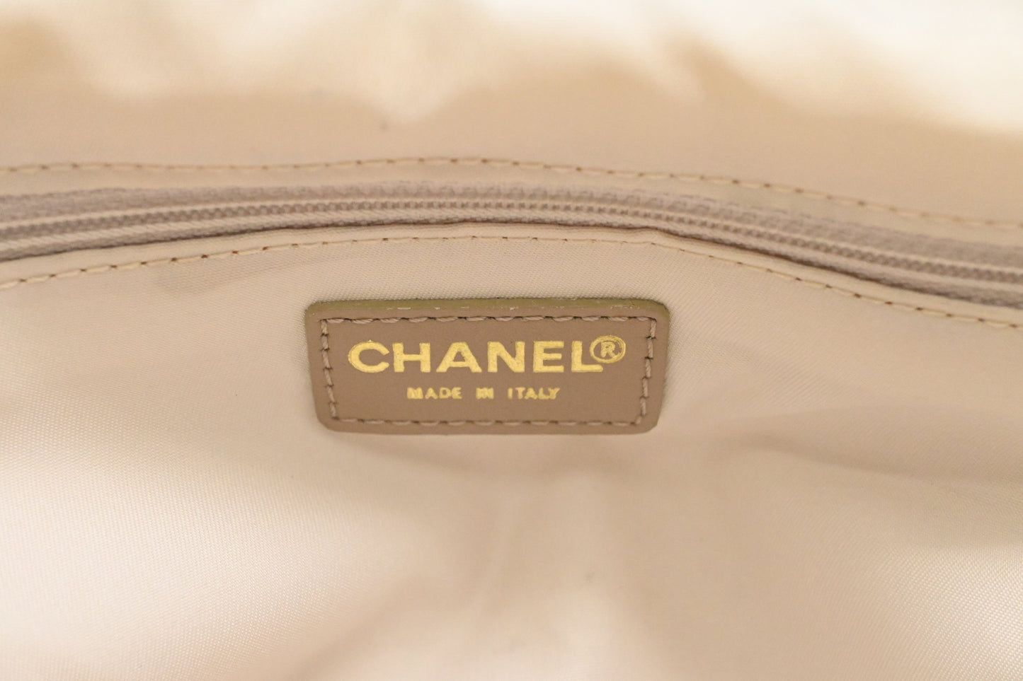 Chanel New Travel Line Shoulder Bag in Beige Canvas