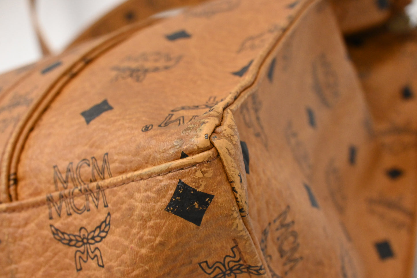 MCM Tote Bag in Cognac Visetos Canvas