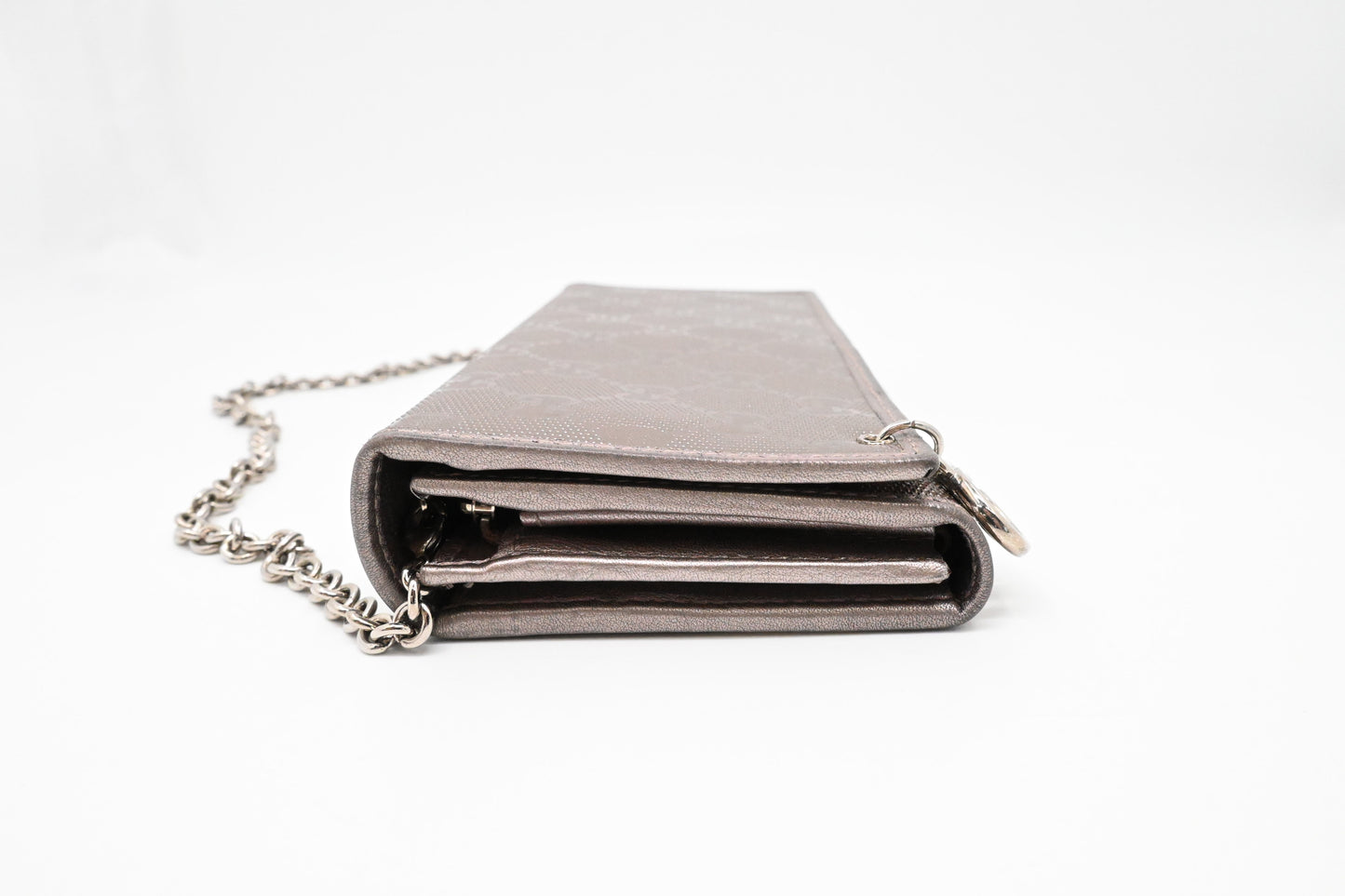 Gucci Wallet on Chain in Grey Imprime Canvas