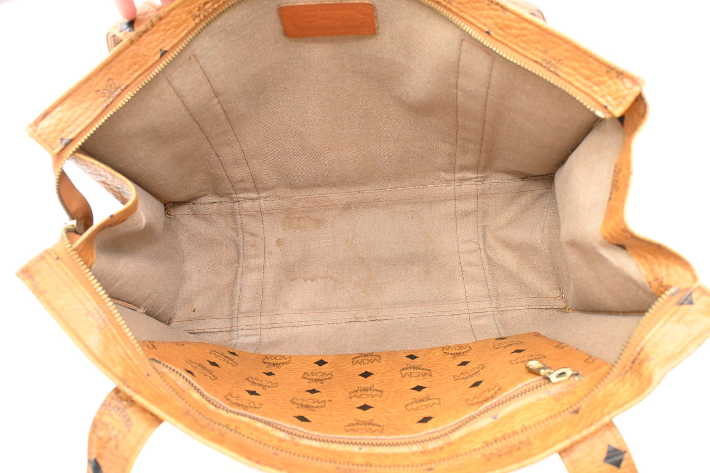 MCM Tote Bag in Cognac Visetos Canvas