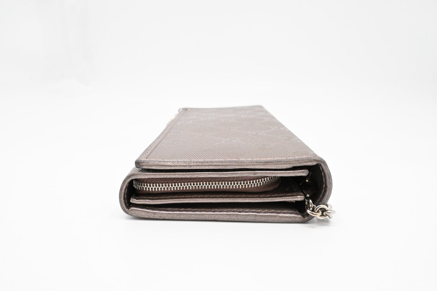 Gucci Wallet on Chain in Grey Imprime Canvas