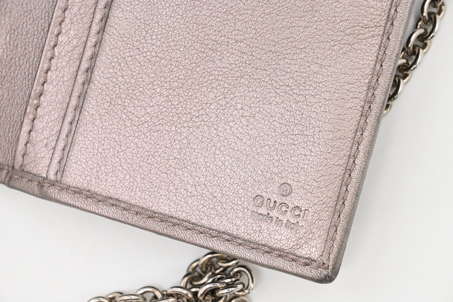Gucci Wallet on Chain in Grey Imprime Canvas