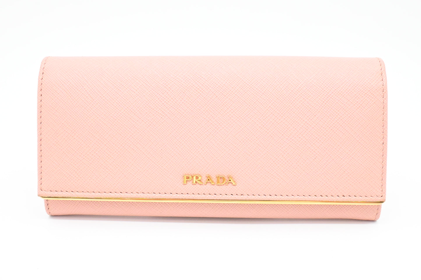 Prada Long Wallet in Pink Saffiano Leather
