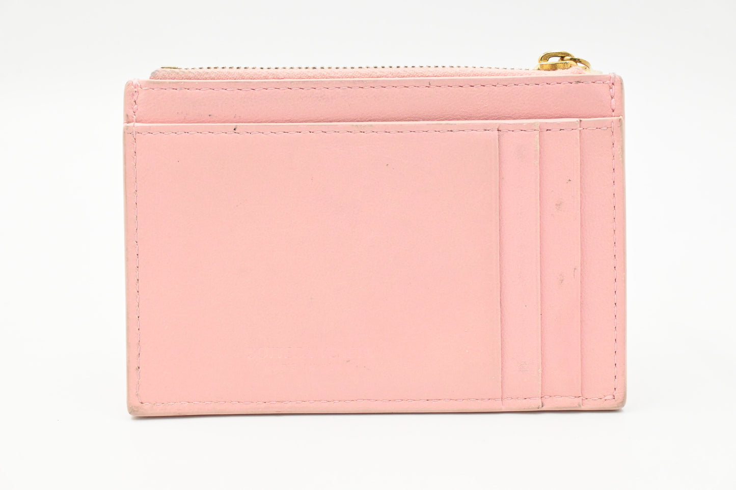 Bottega Veneta Card Case in Pink Intrecciato Leather