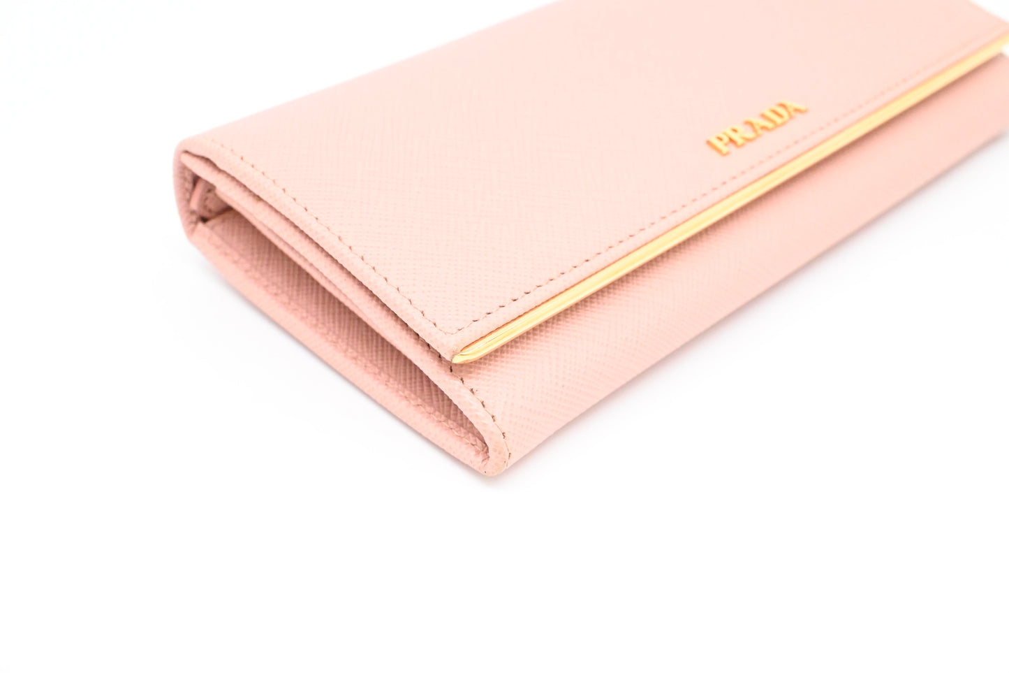 Prada Long Wallet in Pink Saffiano Leather