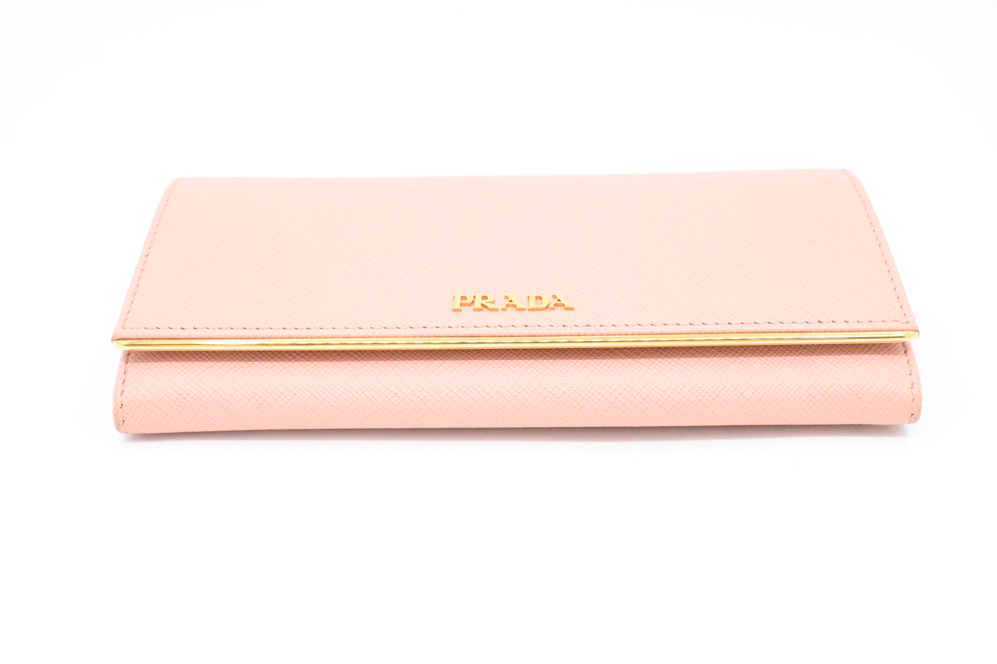 Prada Long Wallet in Pink Saffiano Leather