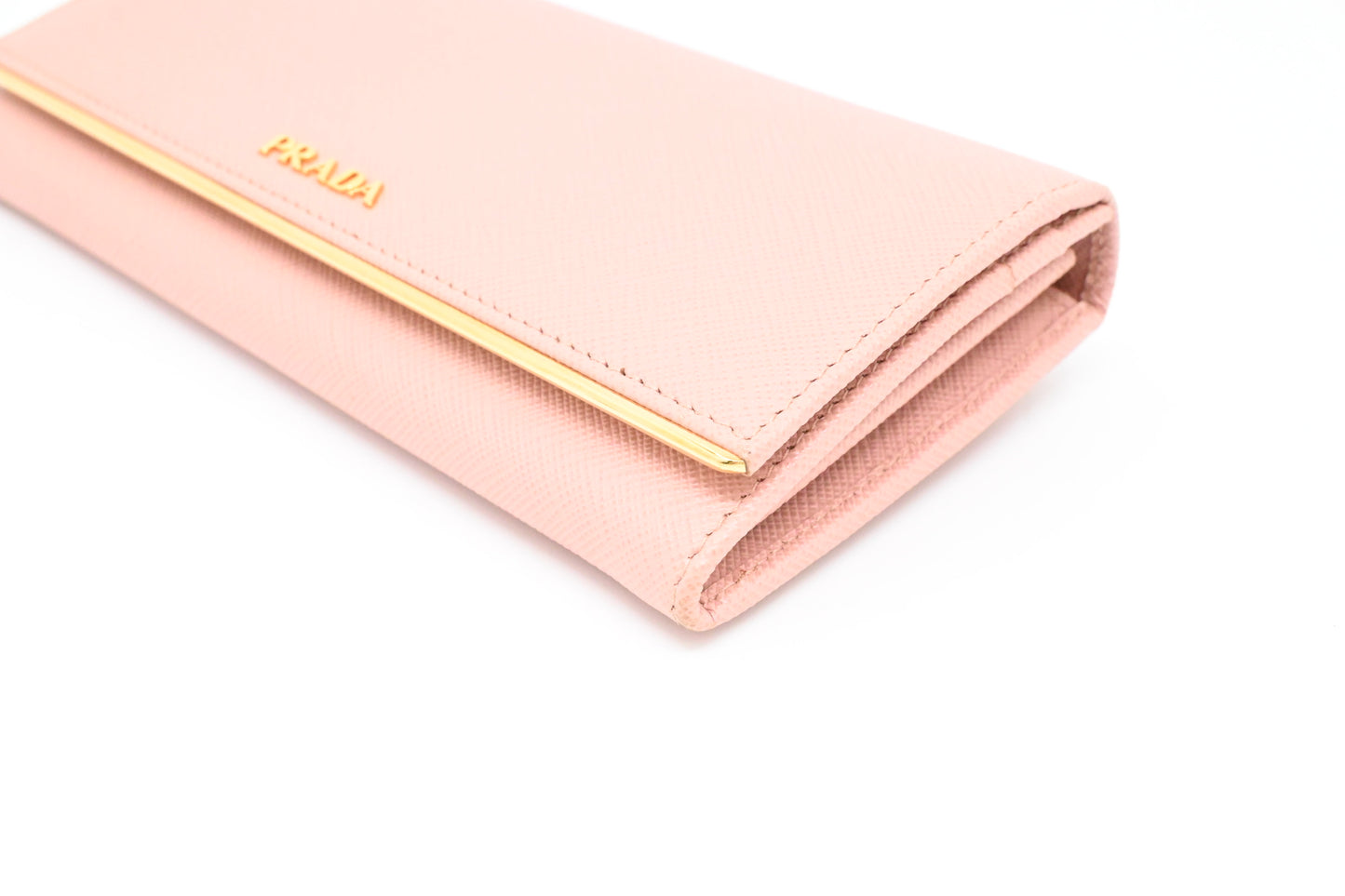 Prada Long Wallet in Pink Saffiano Leather