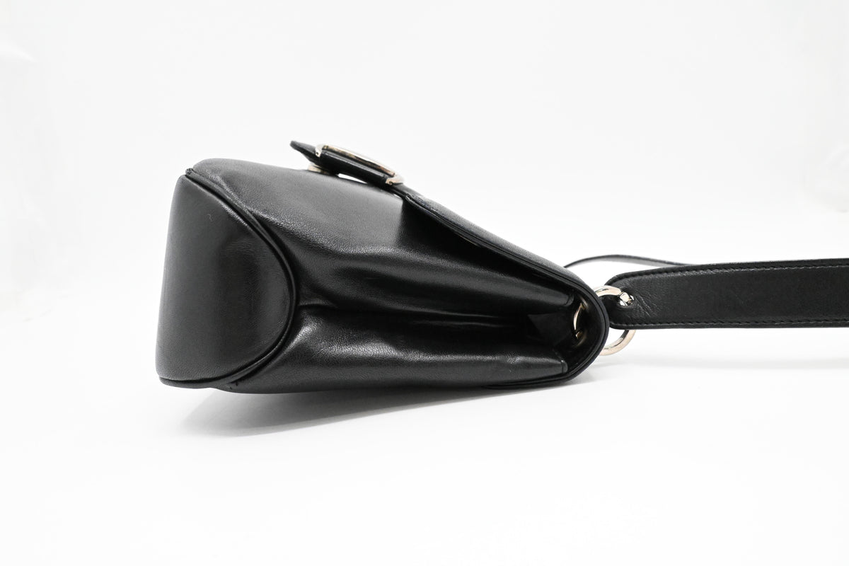 Ferragamo Shoulder Bag in Black Leather