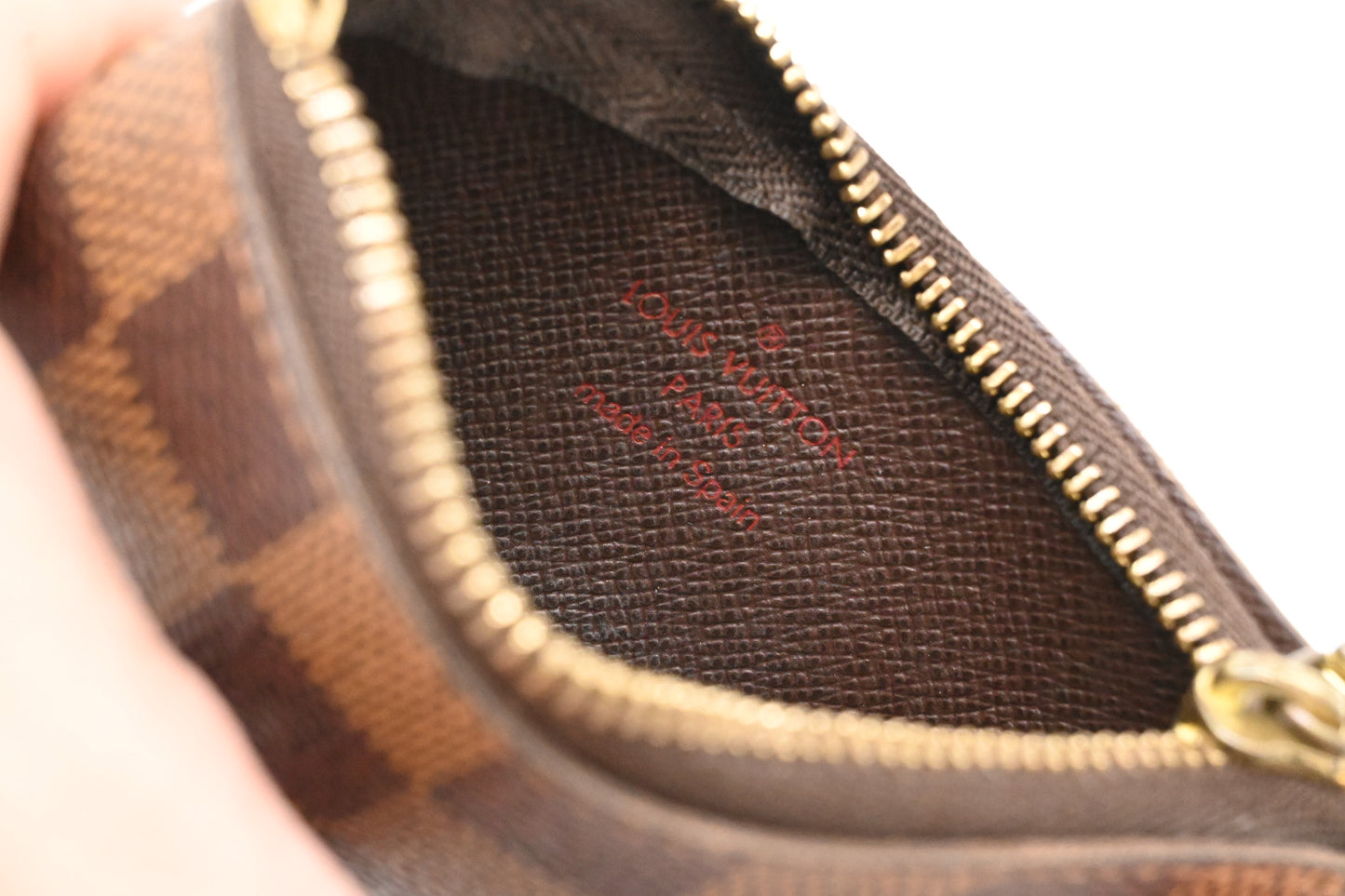 Louis Vuitton Pochette Cles in Damier Ebene Canvas