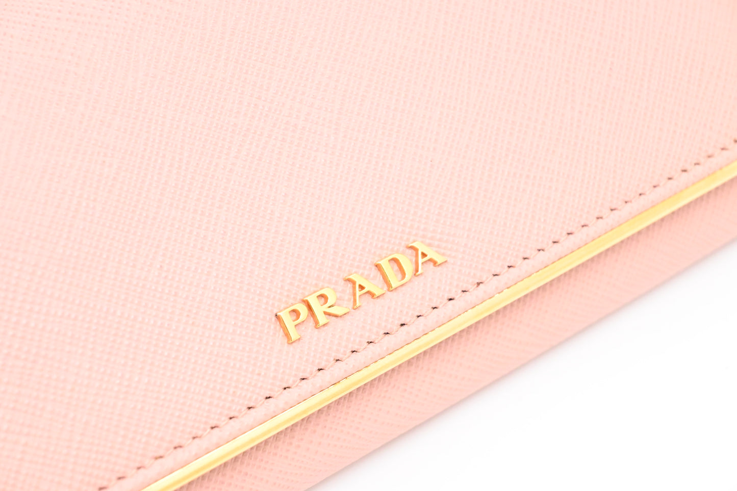 Prada Long Wallet in Pink Saffiano Leather