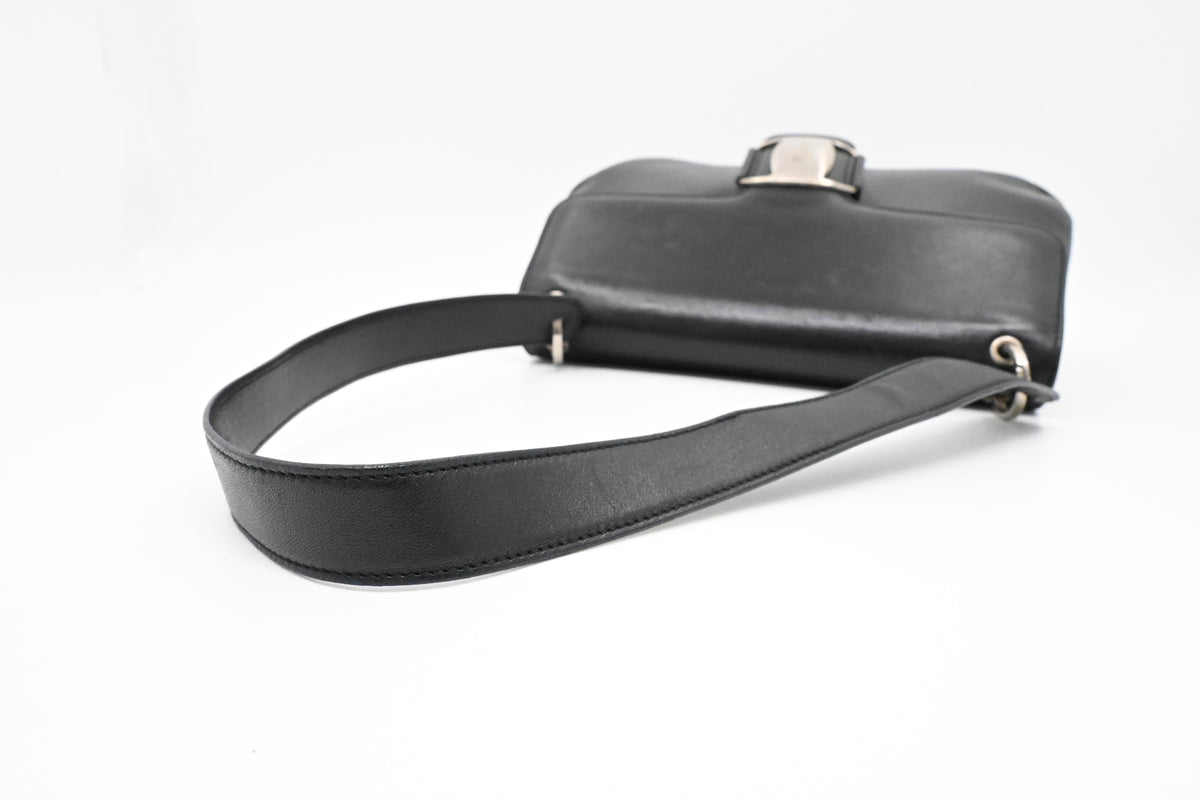 Ferragamo Shoulder Bag in Black Leather