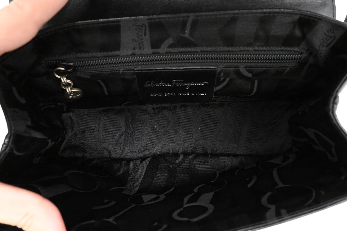 Ferragamo Shoulder Bag in Black Leather