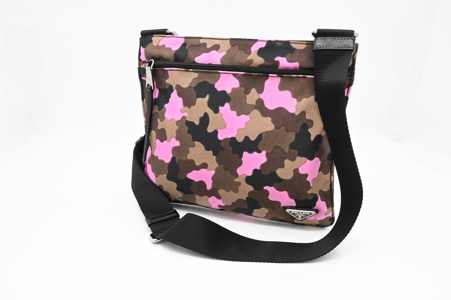 Prada Crossbody in Pink Camouflage Canvas