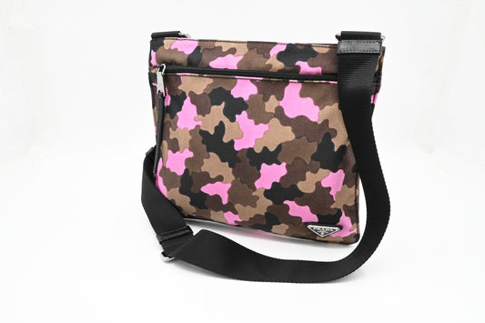 Prada Crossbody in Pink Camouflage Canvas