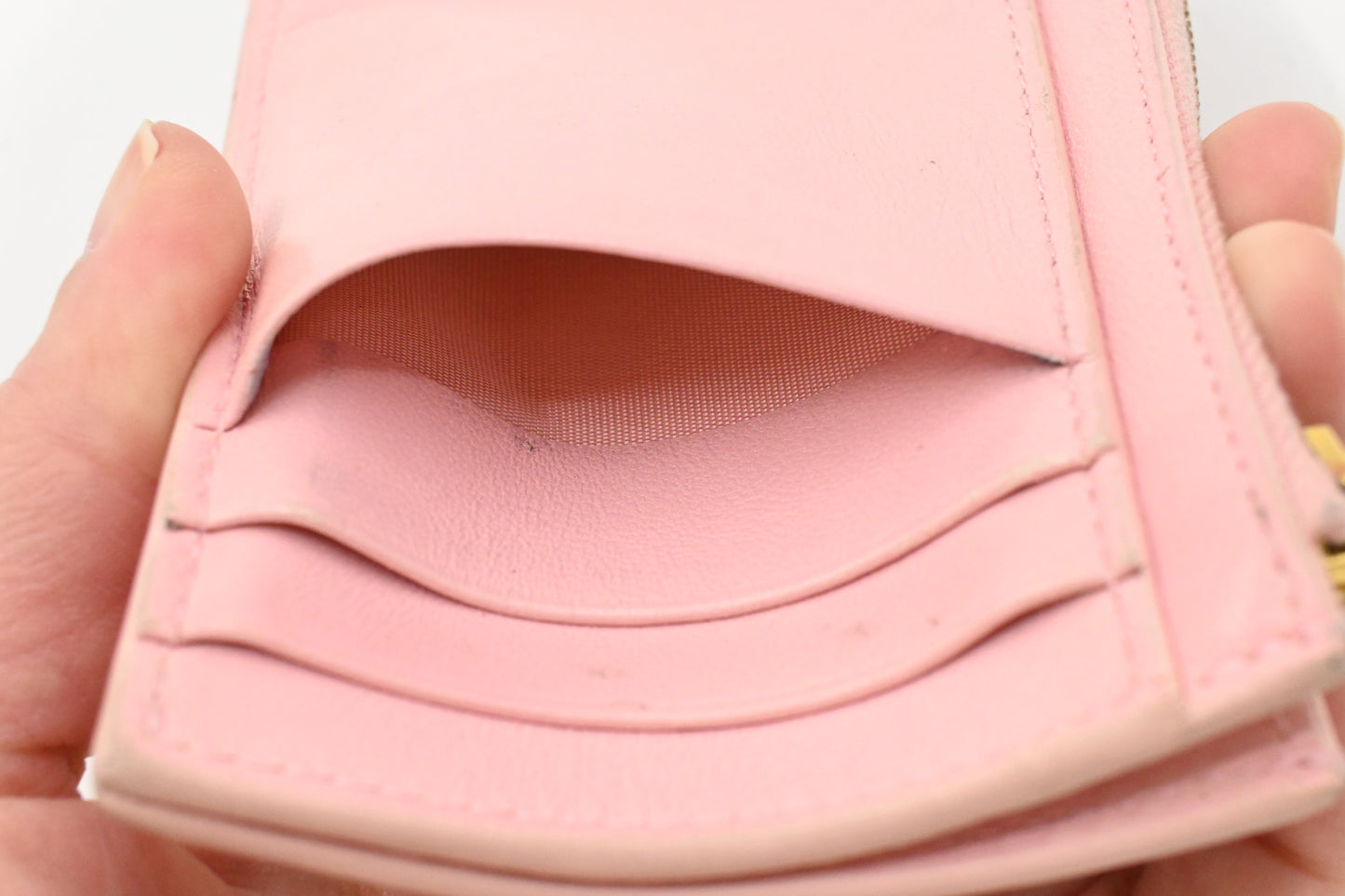 Bottega Veneta Card Case in Pink Intrecciato Leather