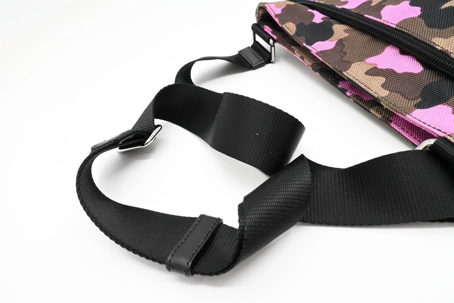 Prada Crossbody in Pink Camouflage Canvas