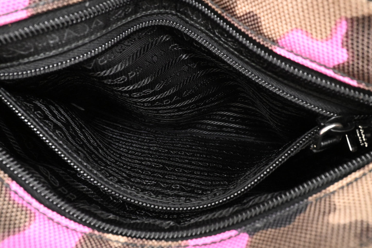 Prada Crossbody in Pink Camouflage Canvas